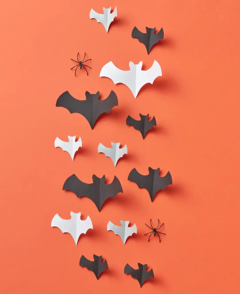 Chauves-souris en papier pour déco d'Halloween