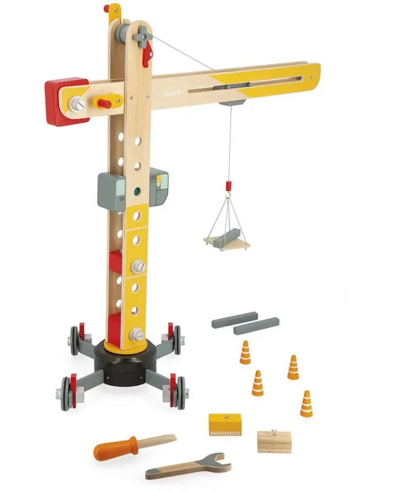 Idée de cadeaux de Noël responsables pour les enfants : une grande grue en bois